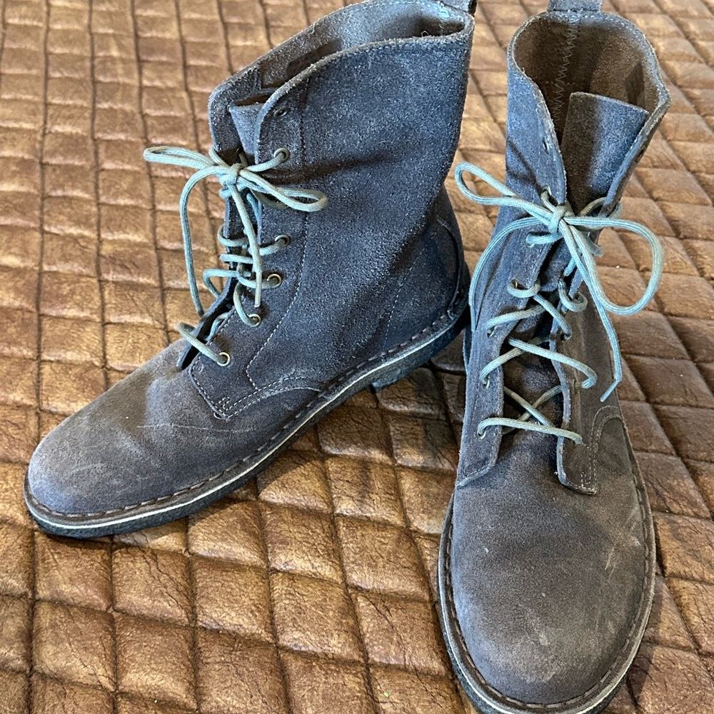 Clarks Suede Lace-Up Boots